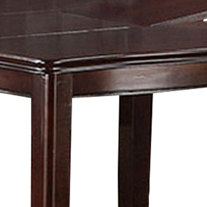 Red 52 Inch Dining High Table with 2 Extendable Butterfly Leafs, Brown Wood