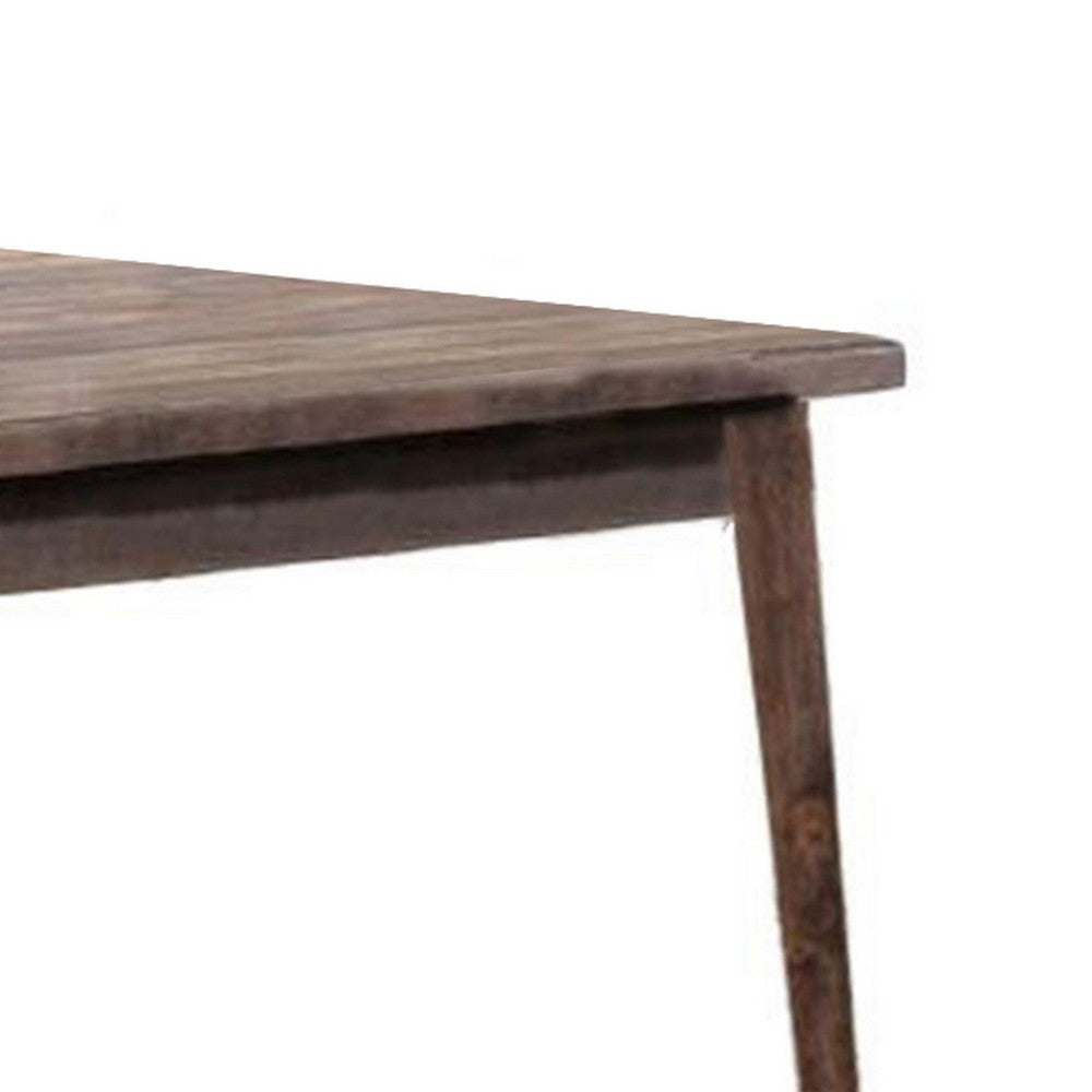 Lee 59 Inch Rectangular Dining Table, Tapered Legs, Modern Brown Grain Wood