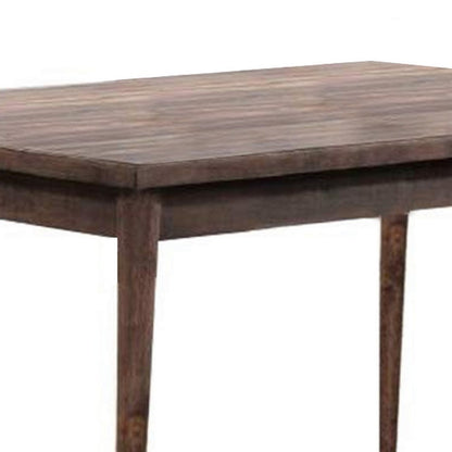 Lee 59 Inch Rectangular Dining Table, Tapered Legs, Modern Brown Grain Wood