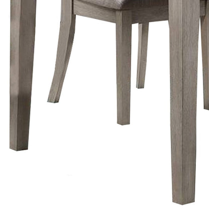 5 Piece Dining Set, Rectangular Table, 4 Chairs, Padded Seating, Light Gray