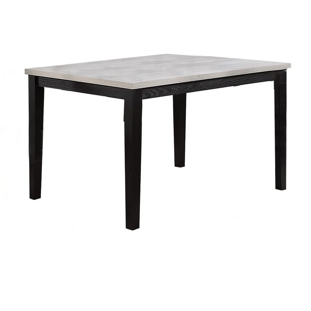 5 Piece Dining Set, Rectangular Table, 4 Chairs, Padded, Espresso Brown