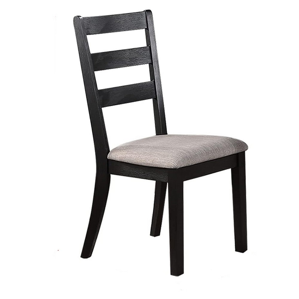 5 Piece Dining Set, Rectangular Table, 4 Chairs, Padded, Espresso Brown