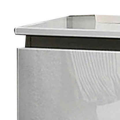 Nav 22 Inch Modern Nightstand with 2 Drawers, Concealed Handles, White