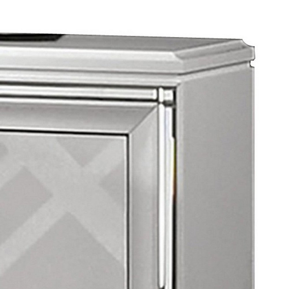 Beli 30 Inch Modern 2 Drawer Nightstand, Carved Acrylic Feet, Crisp White