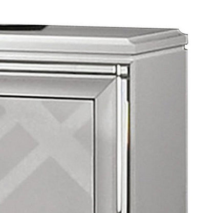 Beli 30 Inch Modern 2 Drawer Nightstand, Carved Acrylic Feet, Crisp White