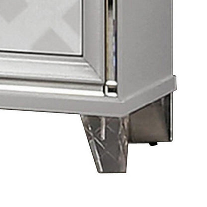 Beli 30 Inch Modern 2 Drawer Nightstand, Carved Acrylic Feet, Crisp White
