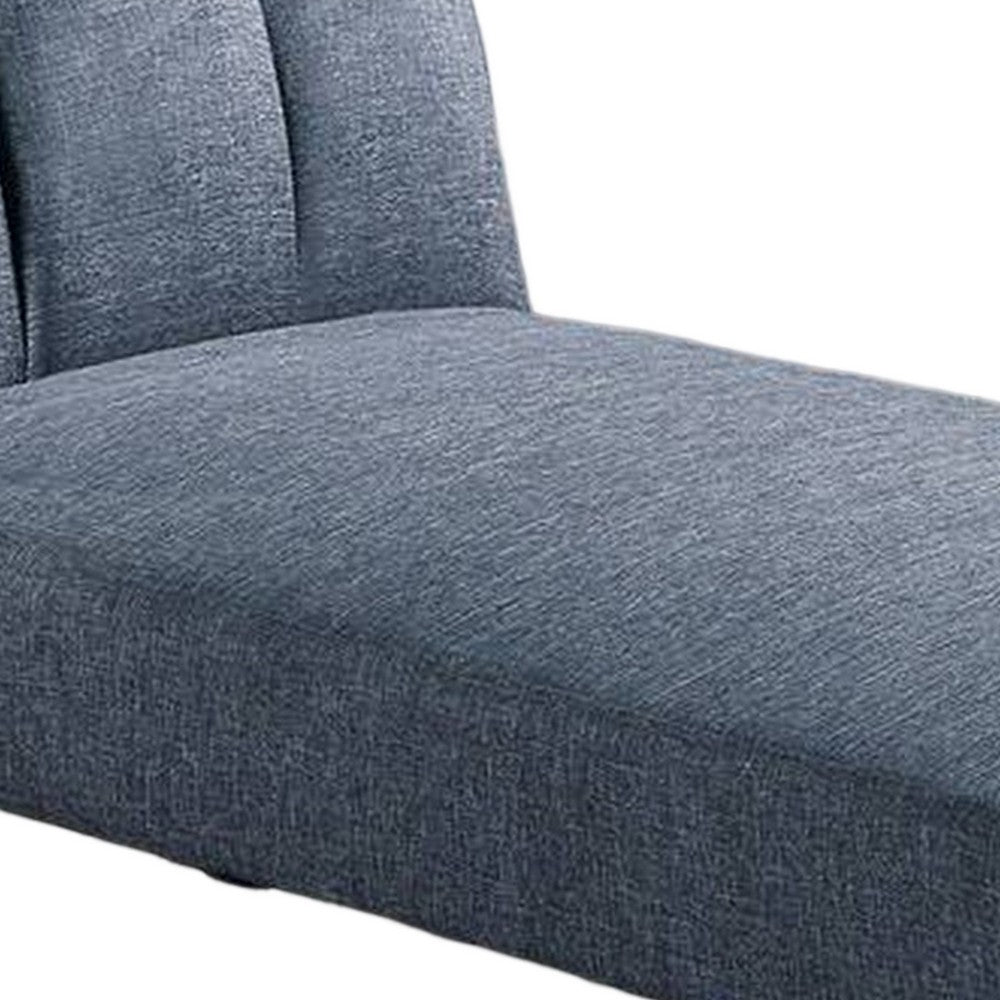 Dora 62 Inch Modern Adjustable Chaise Lounger with Channel Tufting, Blue