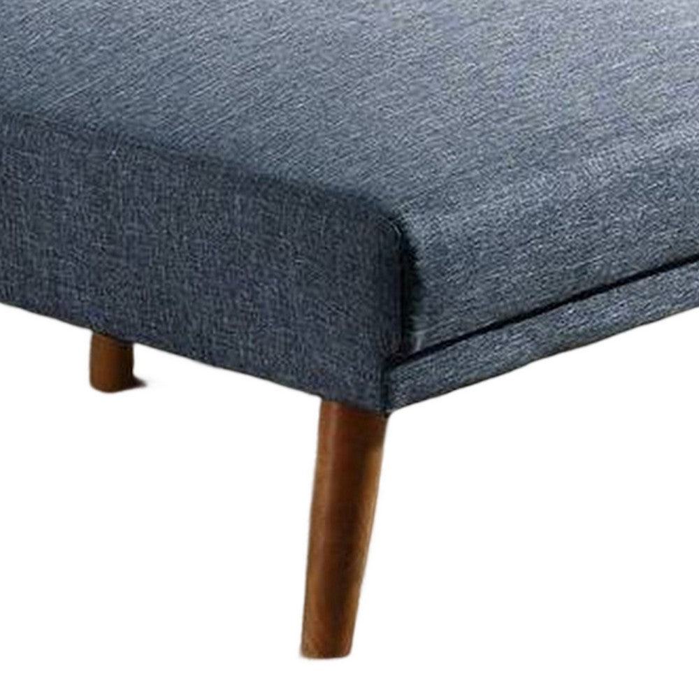 Dora 62 Inch Modern Adjustable Chaise Lounger with Channel Tufting, Blue