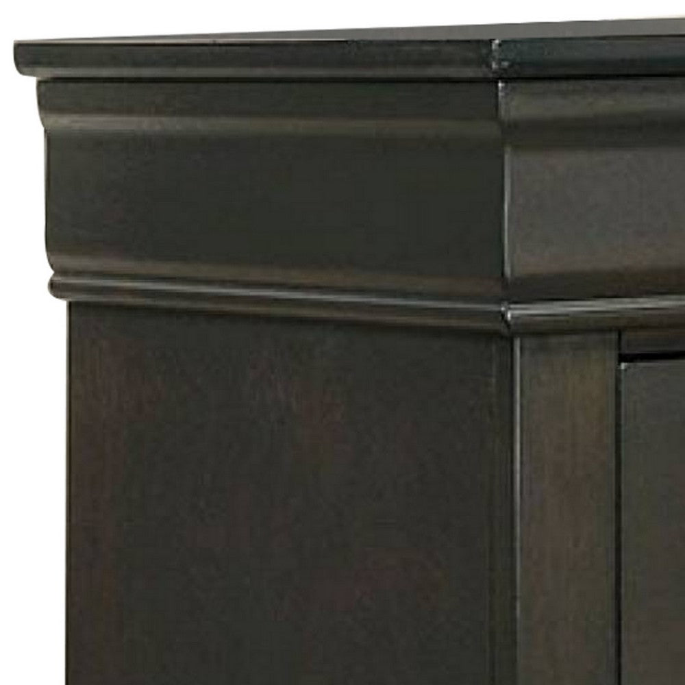 Ryla 24 Inch Nightstand, 2 Drawers, Solid Wood, Metal Drop Handles, Gray