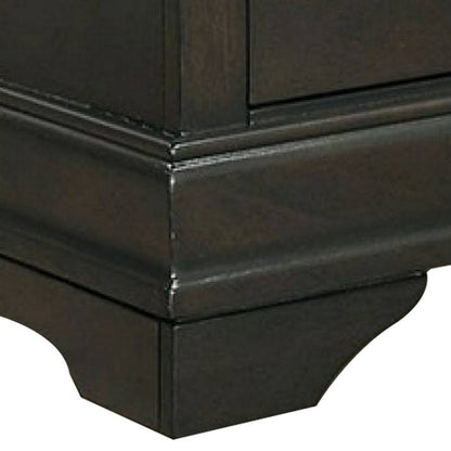 Ryla 24 Inch Nightstand, 2 Drawers, Solid Wood, Metal Drop Handles, Gray