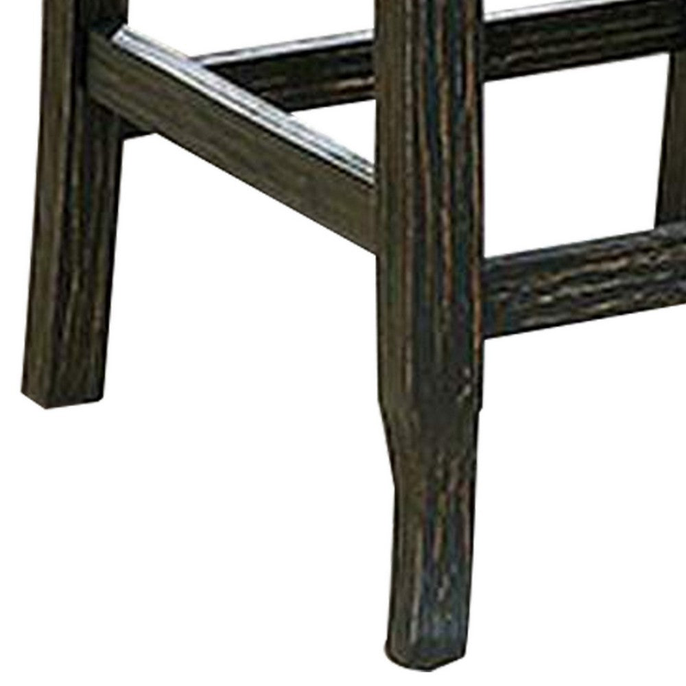 Bega 24 Inch Counter Height Chair, Set of 2, Wingback, Tufted, Smooth Gray