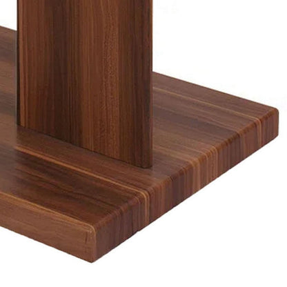 Liam 47 Inch Rectangular Coffee Table, Brown Wood, Pedestal Base, Glass Top