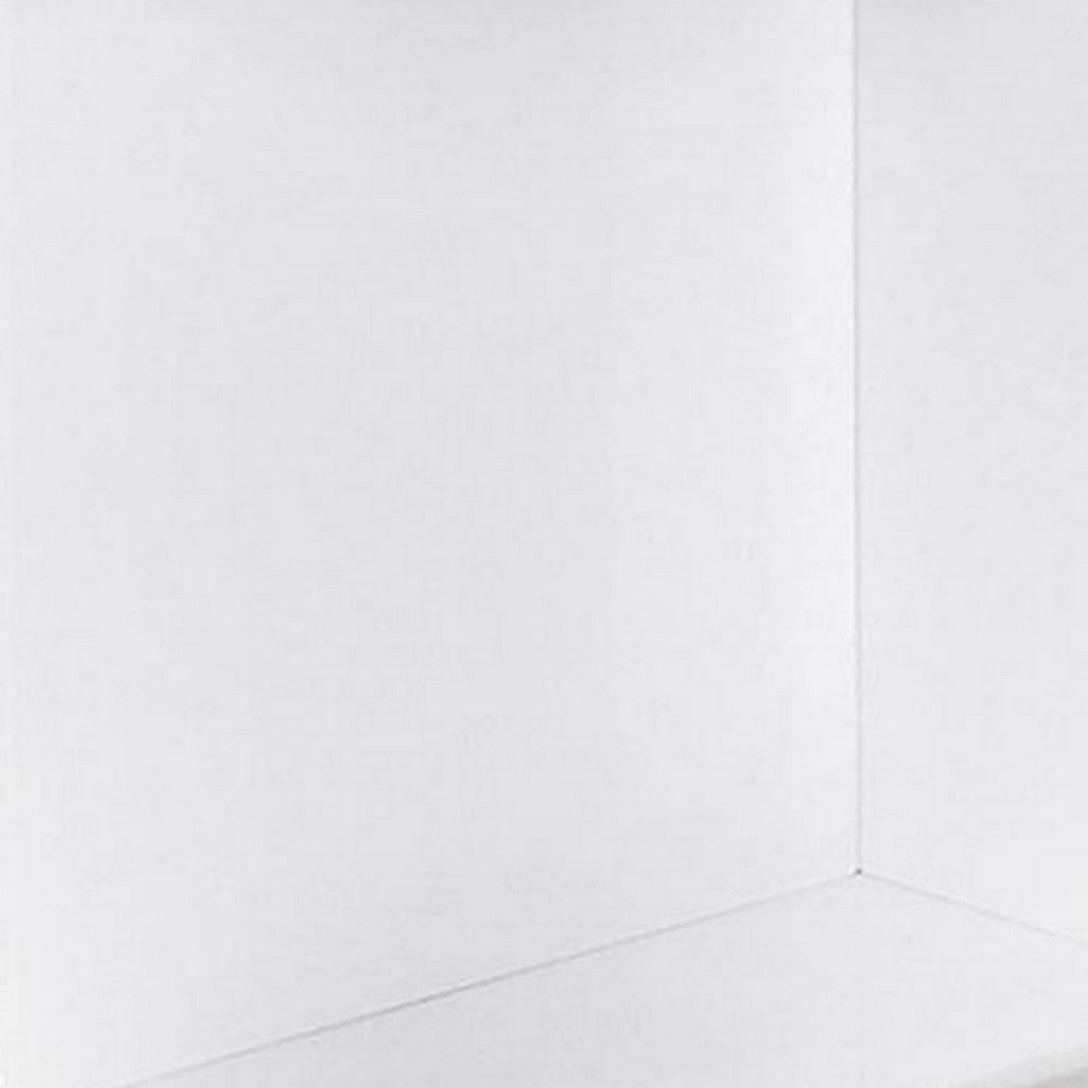 Liam 22 Inch Square Side End Table, White Wood, Pedestal Base, Glass Top