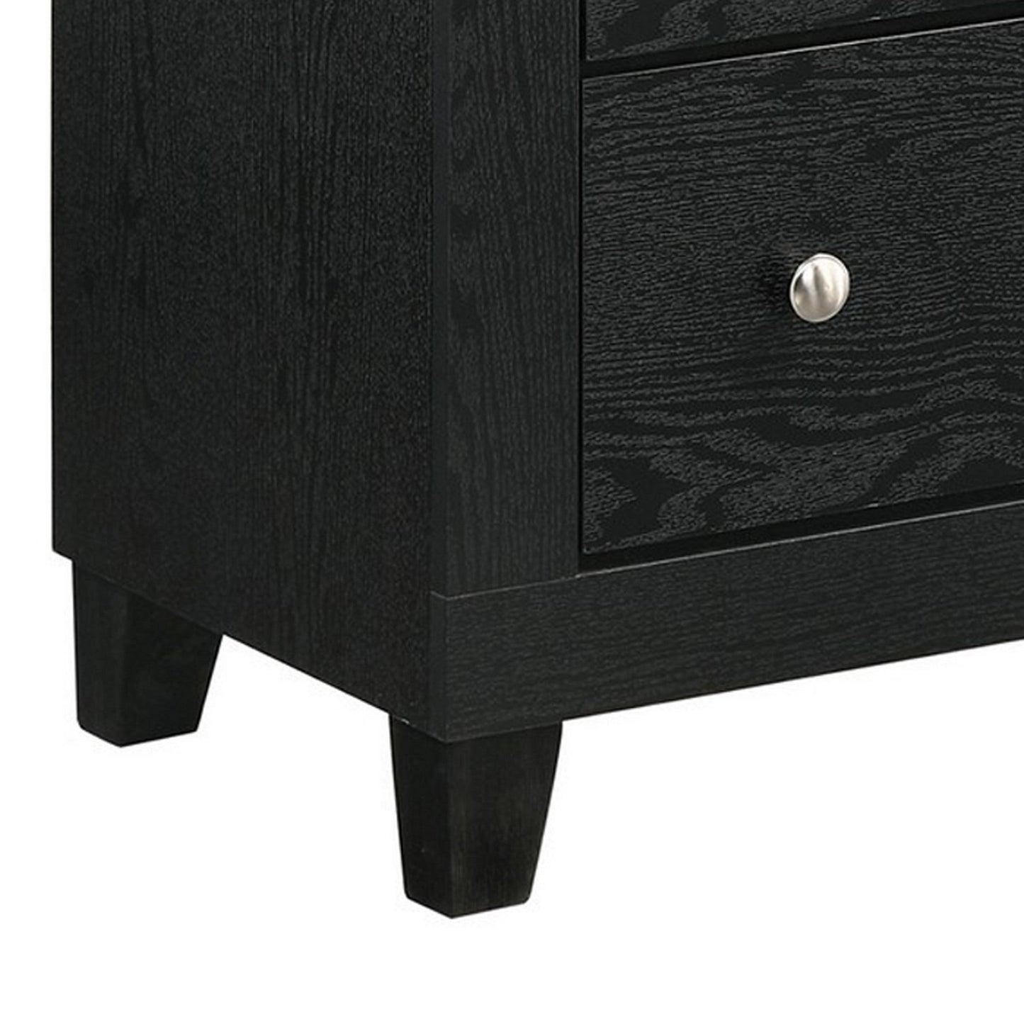Yoh 47 Inch Tall 4 Drawer Dresser Chest with Marble Top, Metal Knobs, Black