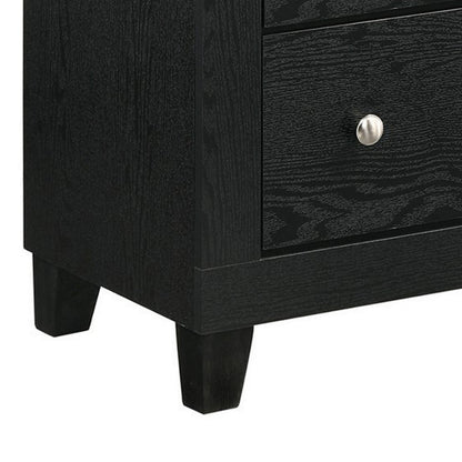Yoh 47 Inch Tall 4 Drawer Dresser Chest with Marble Top, Metal Knobs, Black