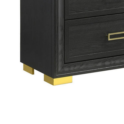 Nio 48 Inch Tall 4 Drawer Dresser Chest, Bracket Legs, Frame Handles, Gray