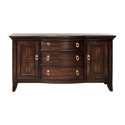 Koot 56 Inch 3 Drawer Buffet Console, Storage Cabinets, Adjustable Shelves