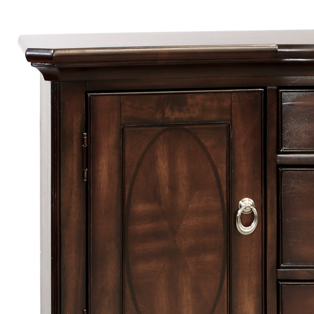Koot 56 Inch 3 Drawer Buffet Console, Storage Cabinets, Adjustable Shelves