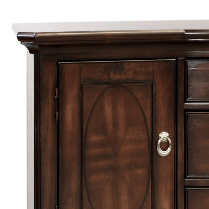 Koot 56 Inch 3 Drawer Buffet Console, Storage Cabinets, Adjustable Shelves