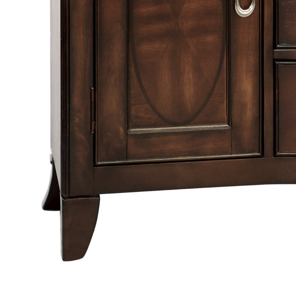 Koot 56 Inch 3 Drawer Buffet Console, Storage Cabinets, Adjustable Shelves