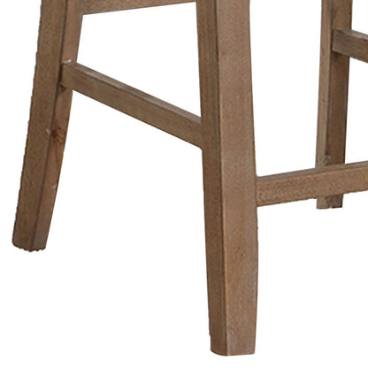 Mana 26 Inch Counter Height Chair, Set of 2, Beige Fabric, Brown Frame