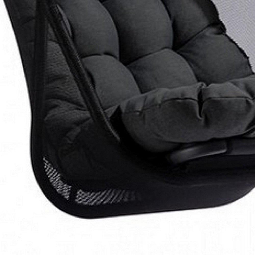 28 Inch Swing Chair, Breathable Mesh Shade, Sturdy Steel Frame, Black