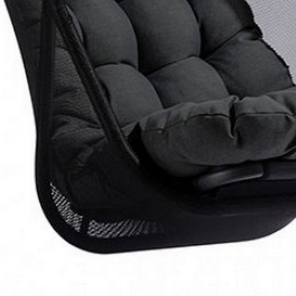 28 Inch Swing Chair, Breathable Mesh Shade, Sturdy Steel Frame, Black