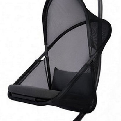 28 Inch Swing Chair, Sturdy Steel Frame, Breathable Mesh, Black And Gray