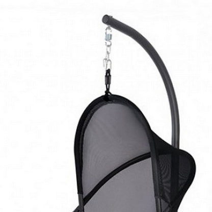 28 Inch Swing Chair, Sturdy Steel Frame, Breathable Mesh, Black And Gray