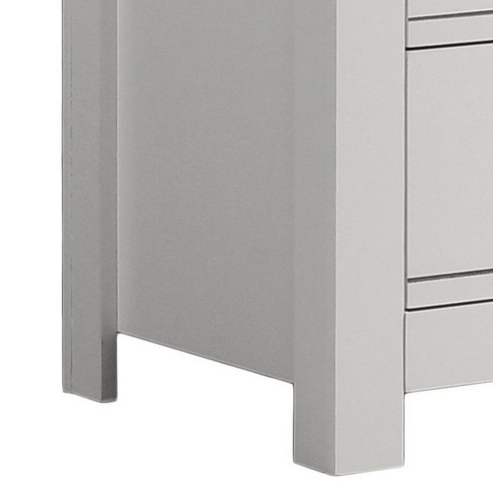 Jermy 51 Inch Wide Dresser, 6 Drawers, Black Handles, Crisp White Finish