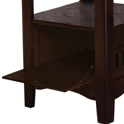 60 Inch Counter Height Table with Storage, Open Shelf, 6 Seater, Brown