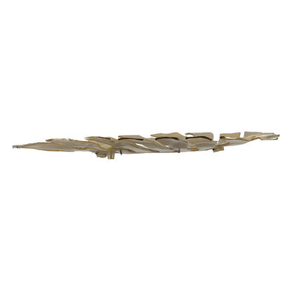 Linzo 25 Inch Metal Wall Hanging Decor, Monstera Leaf, Bright Gold Finish