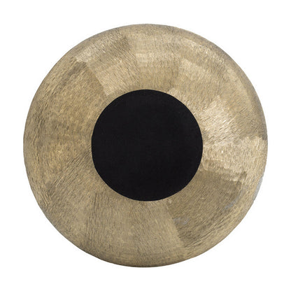 Set of 2 Metal Bowls, Seude Gold Finish, Curved Shape, Streaked Texture