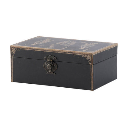 Leo Set of 3 Storage Boxes, Vegan Leather Lining, Ornate Printed Designs