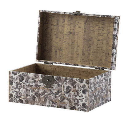 Leo Set of 3 Storage Boxes, Vegan Leather Lining, Ornate Printed Designs