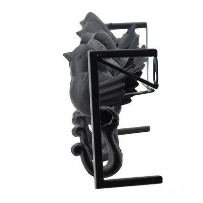 38 Inch Wall Hooks, Perched Birds, 8 Coat Hooks, Black Iron, Vintage Style