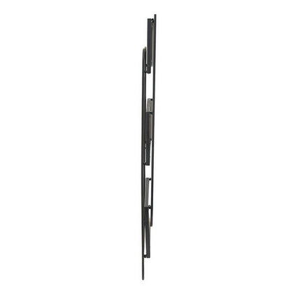 32 Inch Shelving Unit, Black Curved Iron Frame, Three Fir Wood Shelves