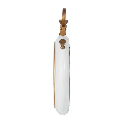 15 Inch Modern Roman Numeral Wall Clock, Iron, Plastic, White, Gold Finish