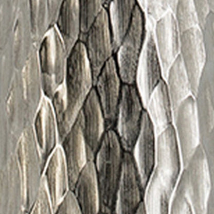 23 Inch Tall Oblong Vase, Diamond Textured, Tapered, Aluminum, Silver