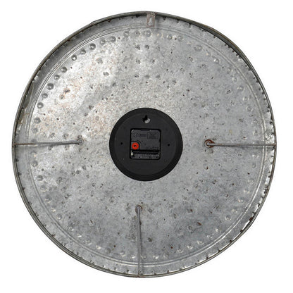 20 Inch Classic Round Wall Clock, Metal, Roman Numerals, Vintage Gray
