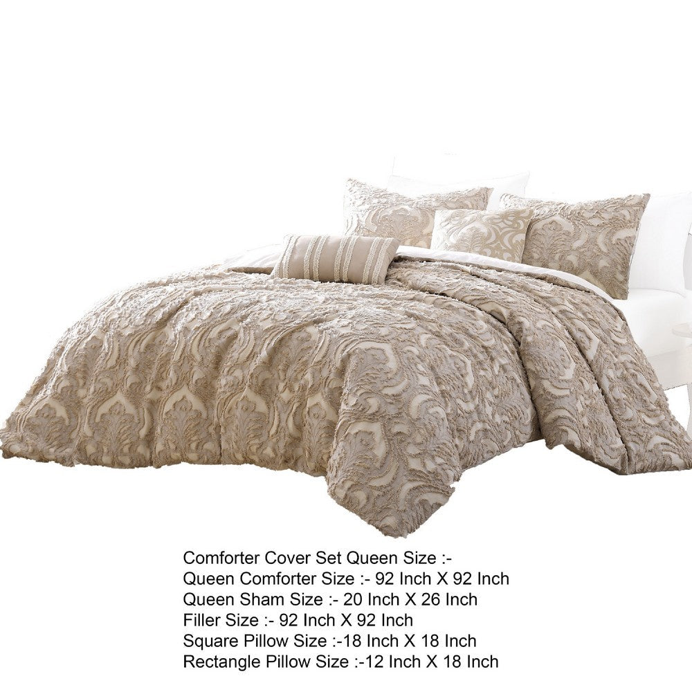Kile Modern 6 Piece Queen Size Duvet Comforter Set