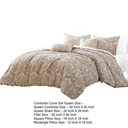 Kile Modern 6 Piece Queen Size Duvet Comforter Set