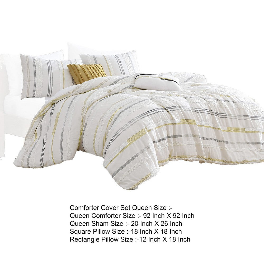 Mary 6 Piece Queen Duvet Comforter Set, 2 Pillows