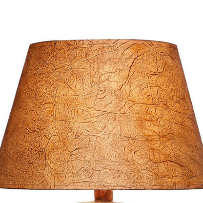 Riza 29 Inch Urn Table Lamp, Carved Trellis Cut, Rich Oak Brown Hydrocal