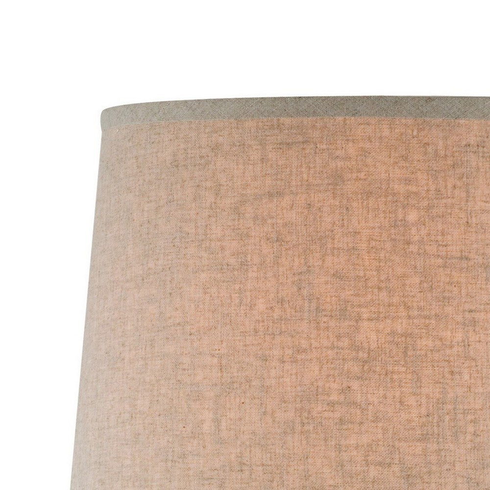 Leni 31 Inch Hydrocal Table Lamp, Drum Shade, Blue Gray Tall Urn Base