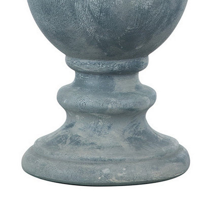 Hiel 29 Inch Hydrocal Table Lamp, Empire Shade, Vintage Light Blue Urn Base