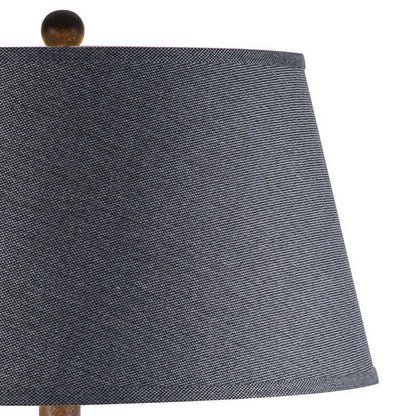 Buen 28 Inch Hydrocal Table Lamp, Black Drum Shade, Urn Base, Gray Rust