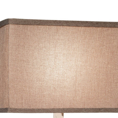 Rina 29 Inch Table Lamp, Block Pedestal Stand, Hydrocal, Whitewashed