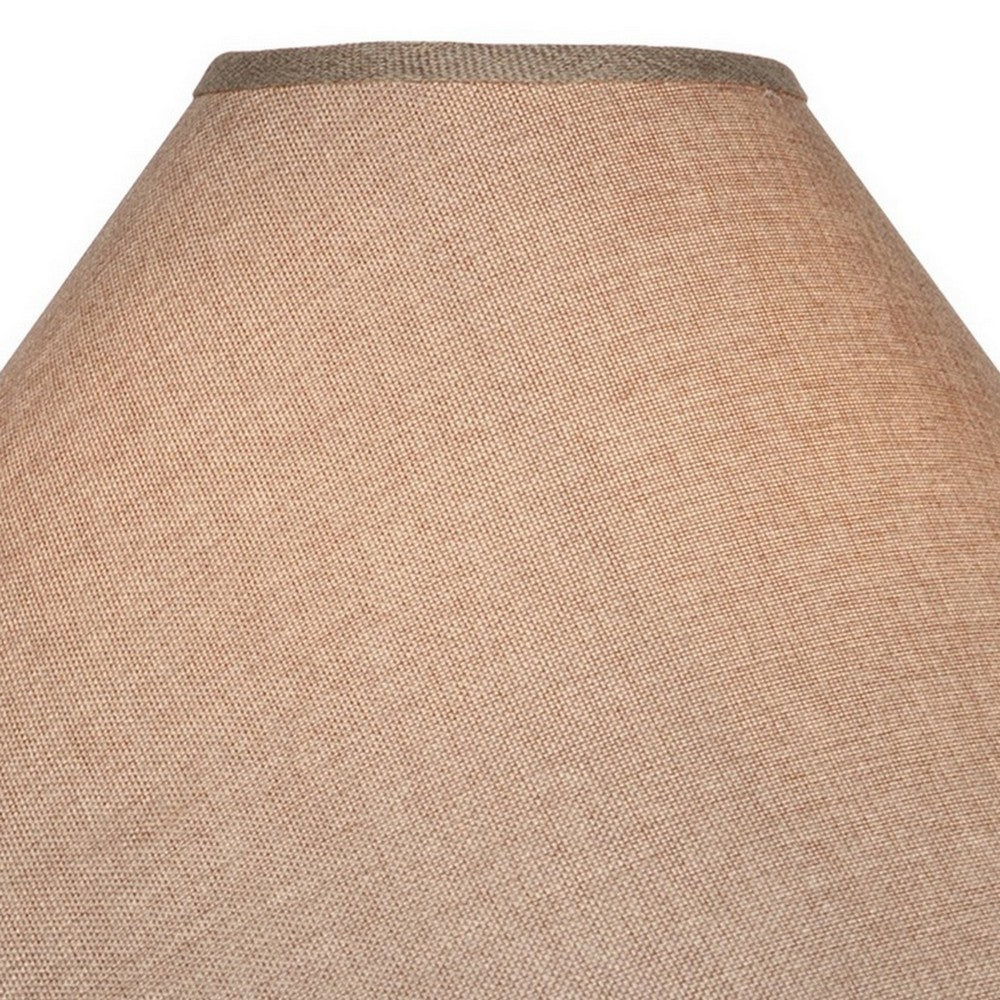 Neji 26 Inch Table Lamp, Curved Pot Design Base, Floral Pattern, Silver