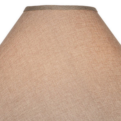Neji 26 Inch Table Lamp, Curved Pot Design Base, Floral Pattern, Silver